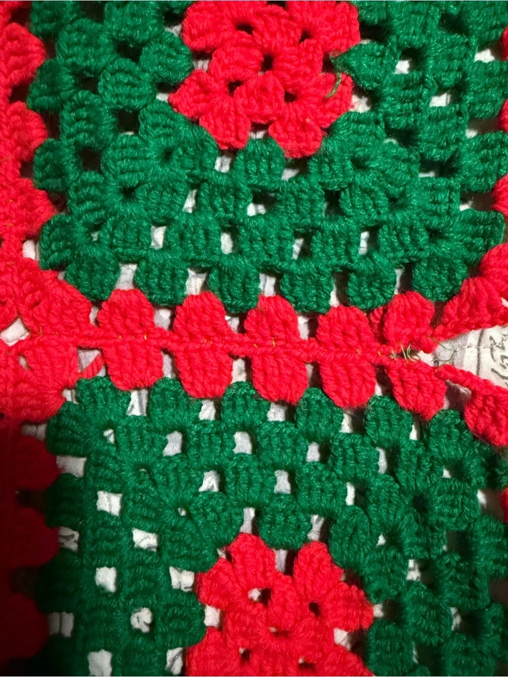 Red and green afghan